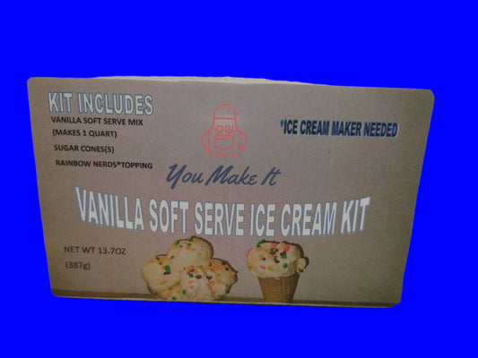 Vanilla soft serve ice cream kit with rainbow nerds